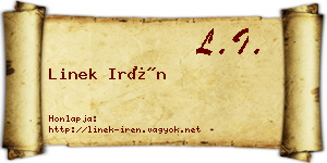 Linek Irén névjegykártya